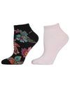 Natori Fancy Florals Shorties Socks 2-Pack : Color: Black