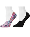 4 Pack Natori Wildflowers No-Show Liner Socks : Color: Black/Black