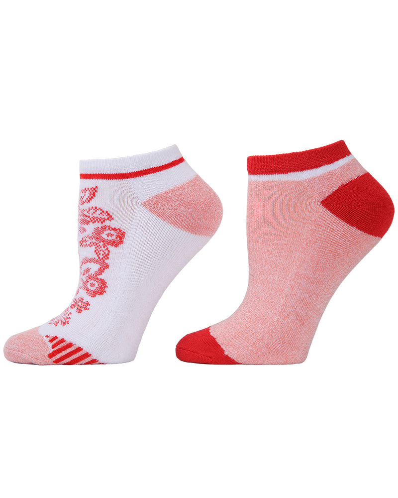 Natori Natori Floral Stripes Cushioned No-Show Socks 2-Pack