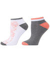 4 Pair Pack Natori Floral Burst Cushioned No-Show Socks : Color: White/Peach