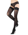 Levante Women's Microfiber Opaque Thigh High Stockings : Color: Nero