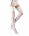 Women's Sensuale Silky Sheer French Lace Thigh High Stockings : Color: Bianco