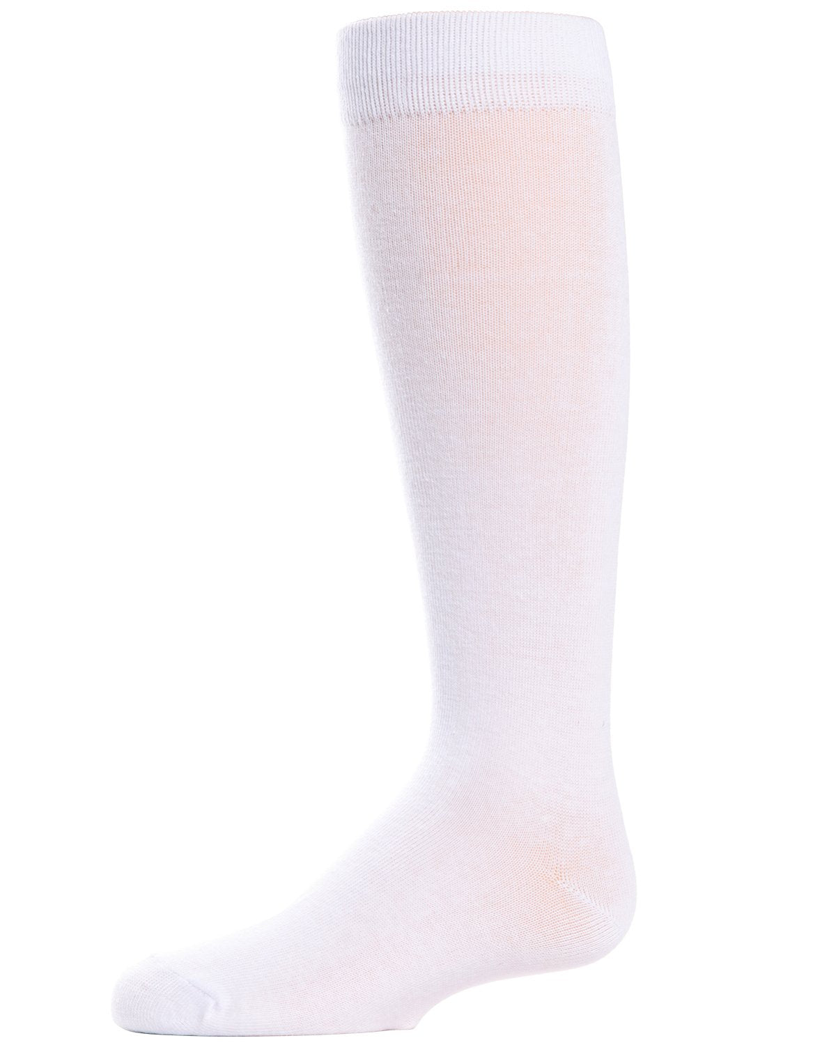 Cotton Blend Knee High Girls Uniform Socks : Color: White