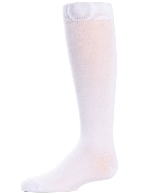 Cotton Blend Knee High Girls Uniform Socks : Color: White
