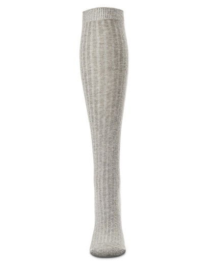 Ribbed Cotton Blend Knee High Sock : Color: Light Gray Heather