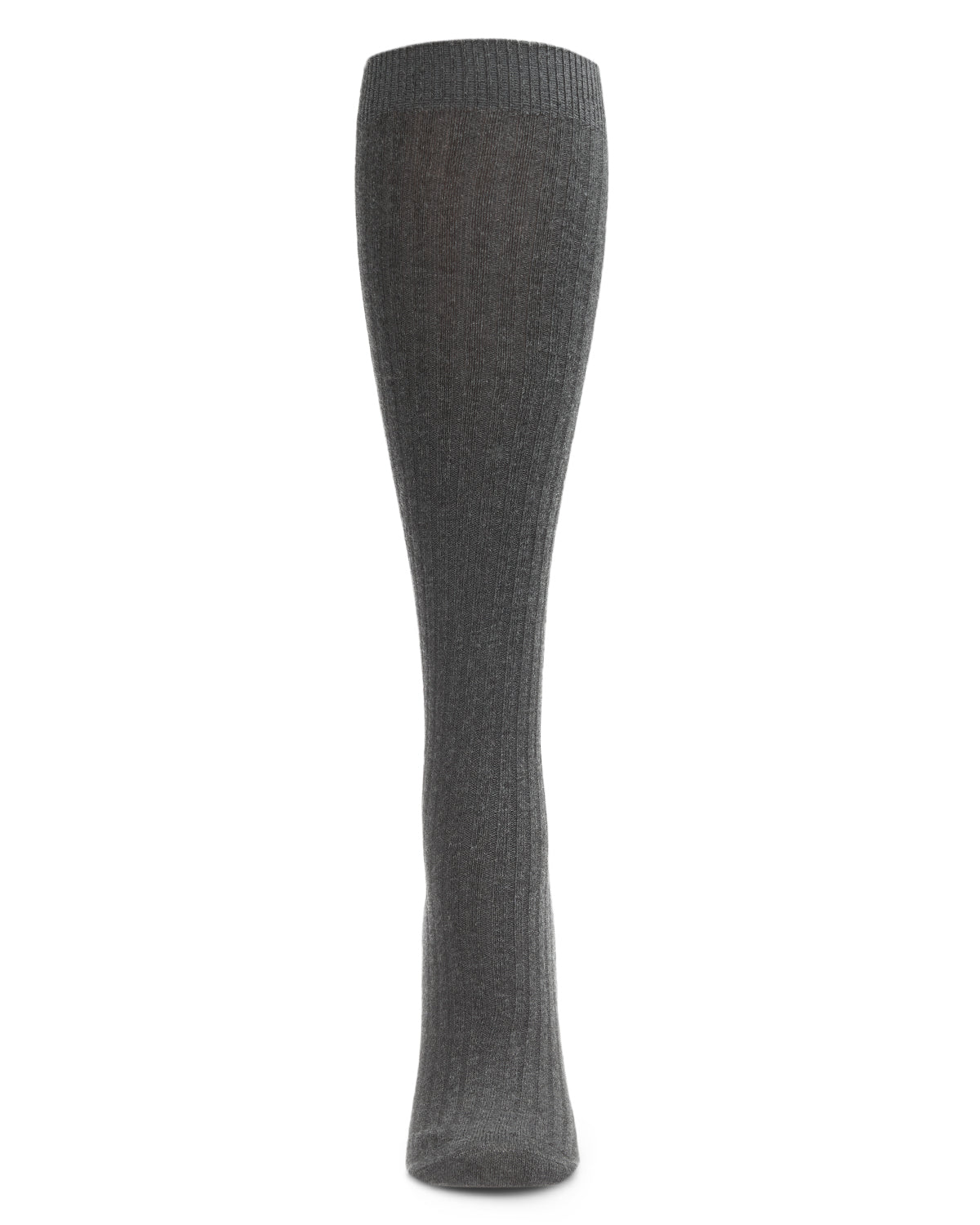 Ribbed Cotton Blend Knee High Sock : Color: Charcoal