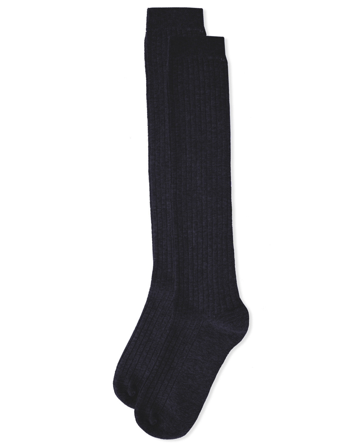Ribbed Cotton Blend Knee High Sock : Color: Navy