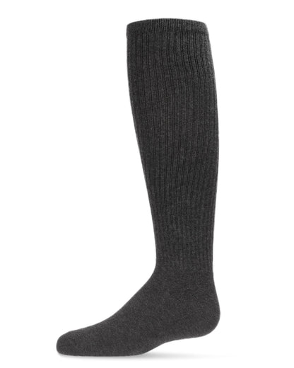 Girl's Athletic Ribbed Cotton Blend Knee High Sock : Color: Dark Gray Heather