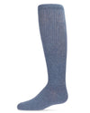 Girl's Athletic Ribbed Cotton Blend Knee High Sock : Color: Med Denim Heather