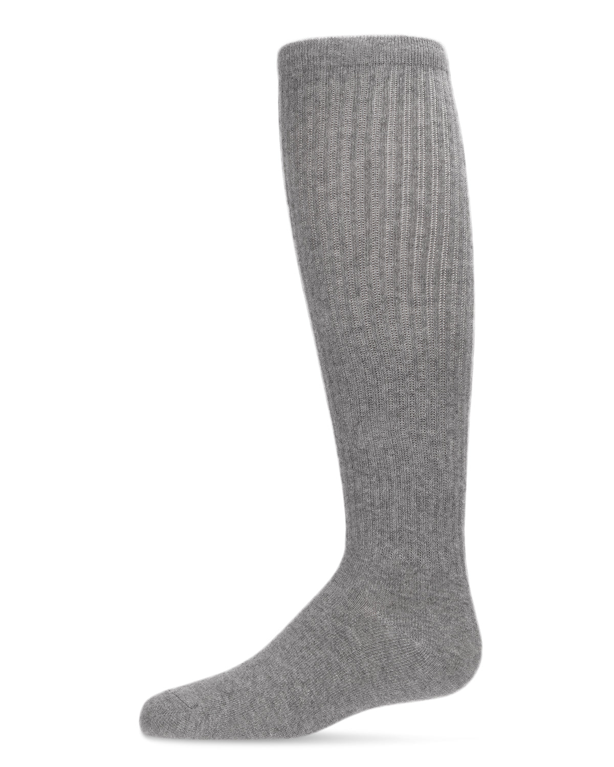 Girl's Athletic Ribbed Cotton Blend Knee High Sock : Color: Med Gray Heather