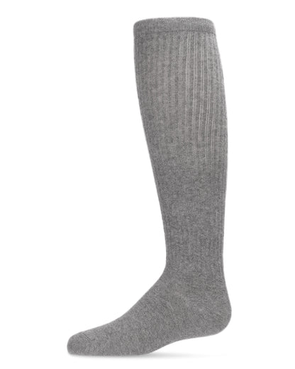 Girl's Athletic Ribbed Cotton Blend Knee High Sock : Color: Med Gray Heather