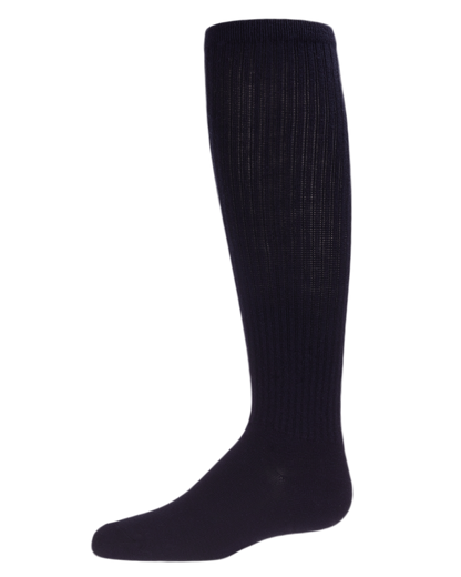 Girl's Athletic Ribbed Cotton Blend Knee High Sock : Color: Navy