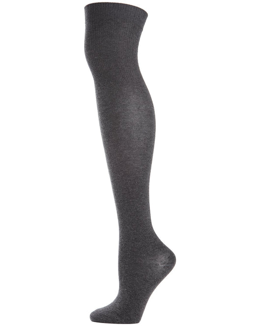 Girls Over The Knee Flat Knit Cotton Blend Uniform Socks : Color: Charcoal