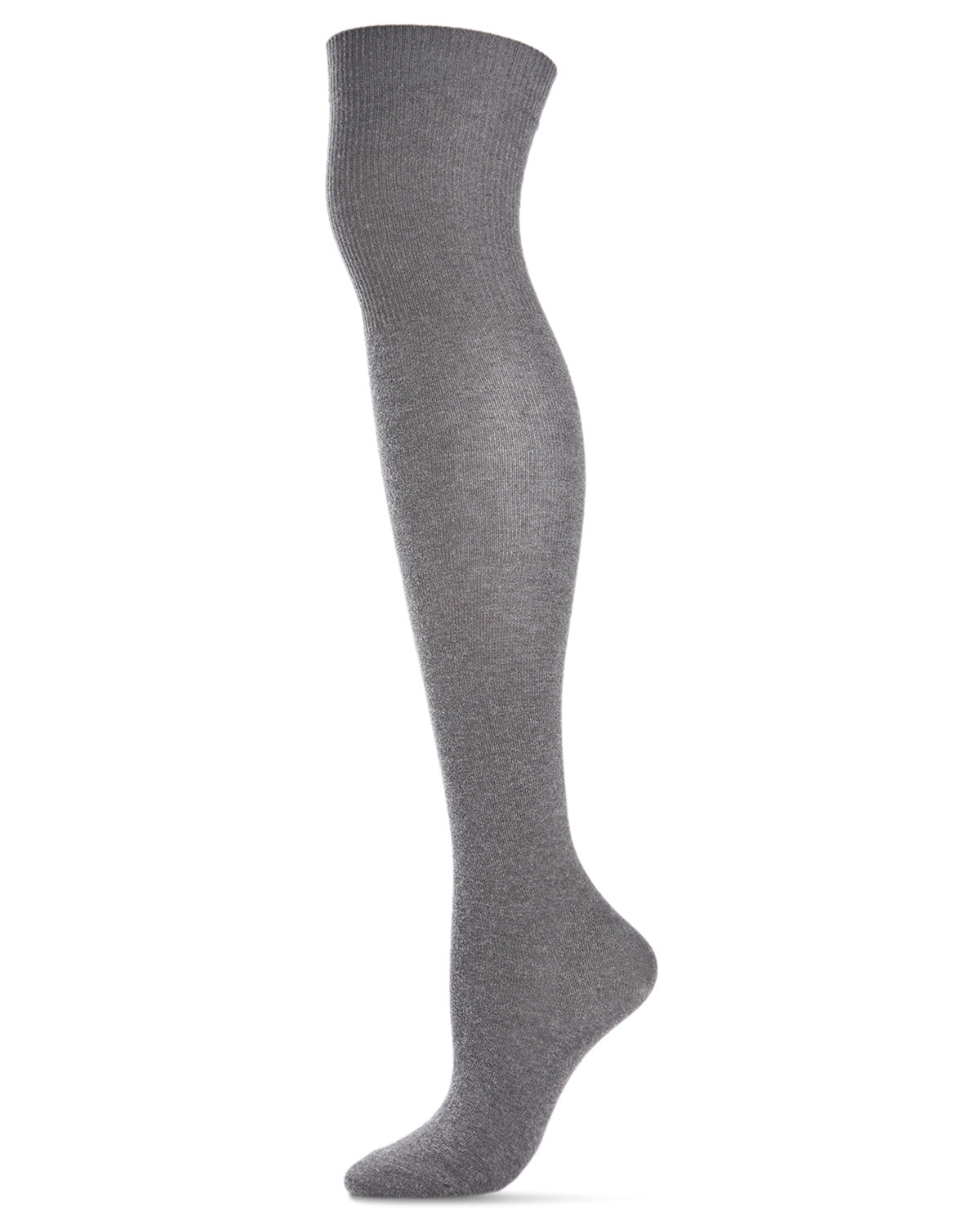 Girls Over The Knee Flat Knit Cotton Blend Uniform Socks : Color: Light Gray