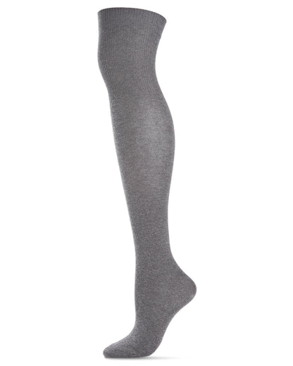 Girls Over The Knee Flat Knit Cotton Blend Uniform Socks : Color: Light Gray
