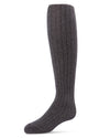 Girl's Ribbed Cotton Blend Tights : Color: Dark Gray Heather