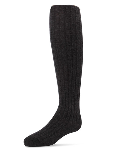 Girl's Ribbed Cotton Blend Tights : Color: Black