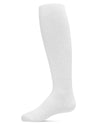 Pinned Ribbed Cotton Blend Basic Girls Tights : Color: White