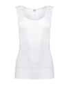 Poly Viscose Flat Knit Round Neck Vest : Color: White