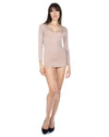 Modal Long Sleeve Round Neck Top : Color: Naturel
