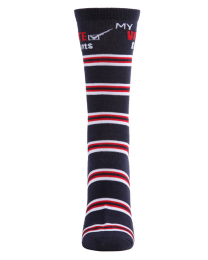 My Vote Counts Men's Crew Socks : Color: Navy