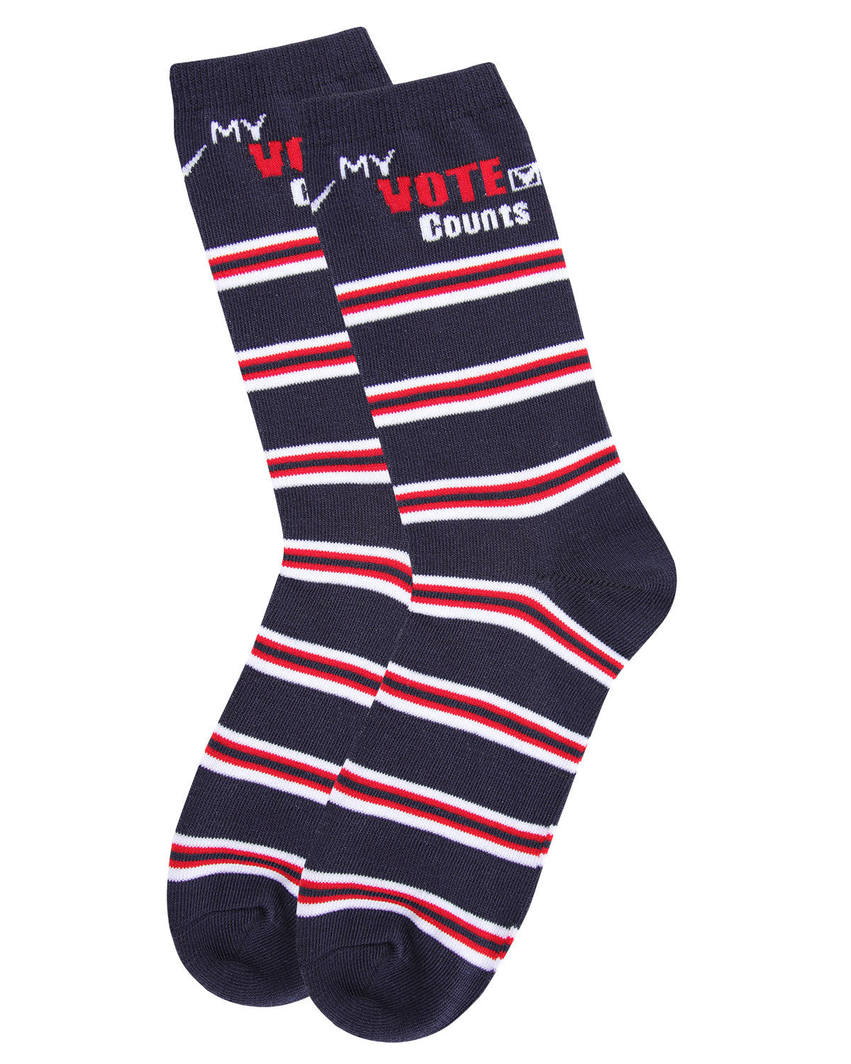My Vote Counts Men's Crew Socks : Color: Navy