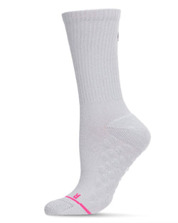 Women's Ribbed Performance Combed Cotton Blend Moderate Compression Crew Socks