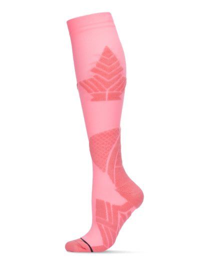 Women's Ultra Tech Performance Knee High Nylon Blend Moderate Compression Socks : Color: Electric Pink