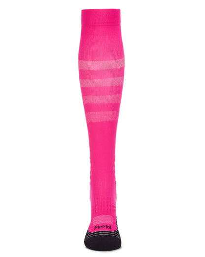 Women's Neon Performance Knee High Nylon Moderate Compression Socks : Color: Neon Pink