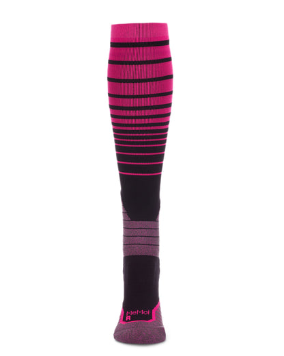 Women's Gradient Stripe Performance Knee High Nylon Moderate Compression Socks : Color: Electric Blue