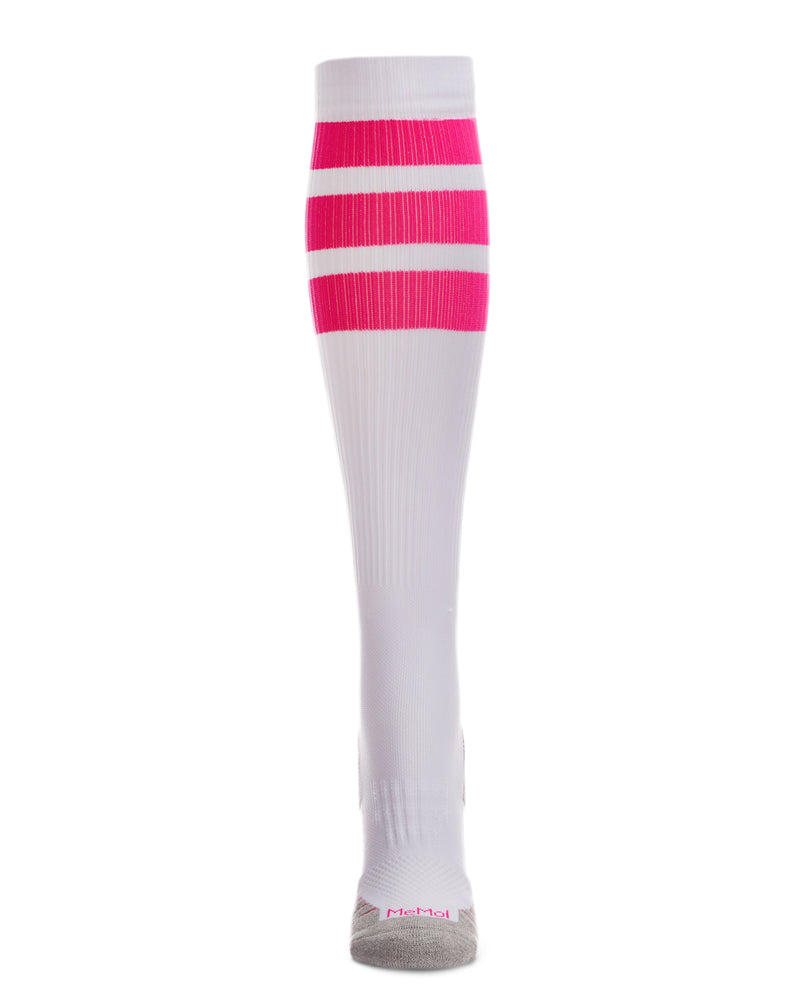 Women’s Retro Stripe Performance Knee High Cotton Blend Moderate Compression Socks