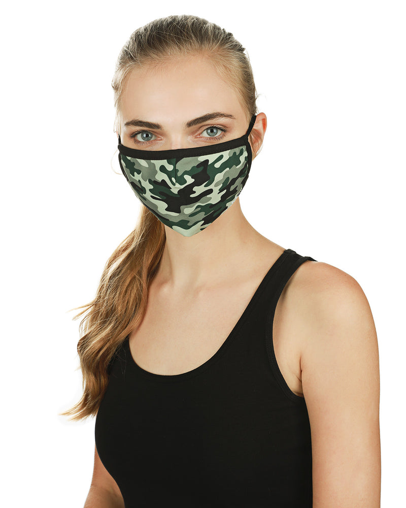 MeMoi Camo Fashion Face Covering with 5-Layer Filter Inserts