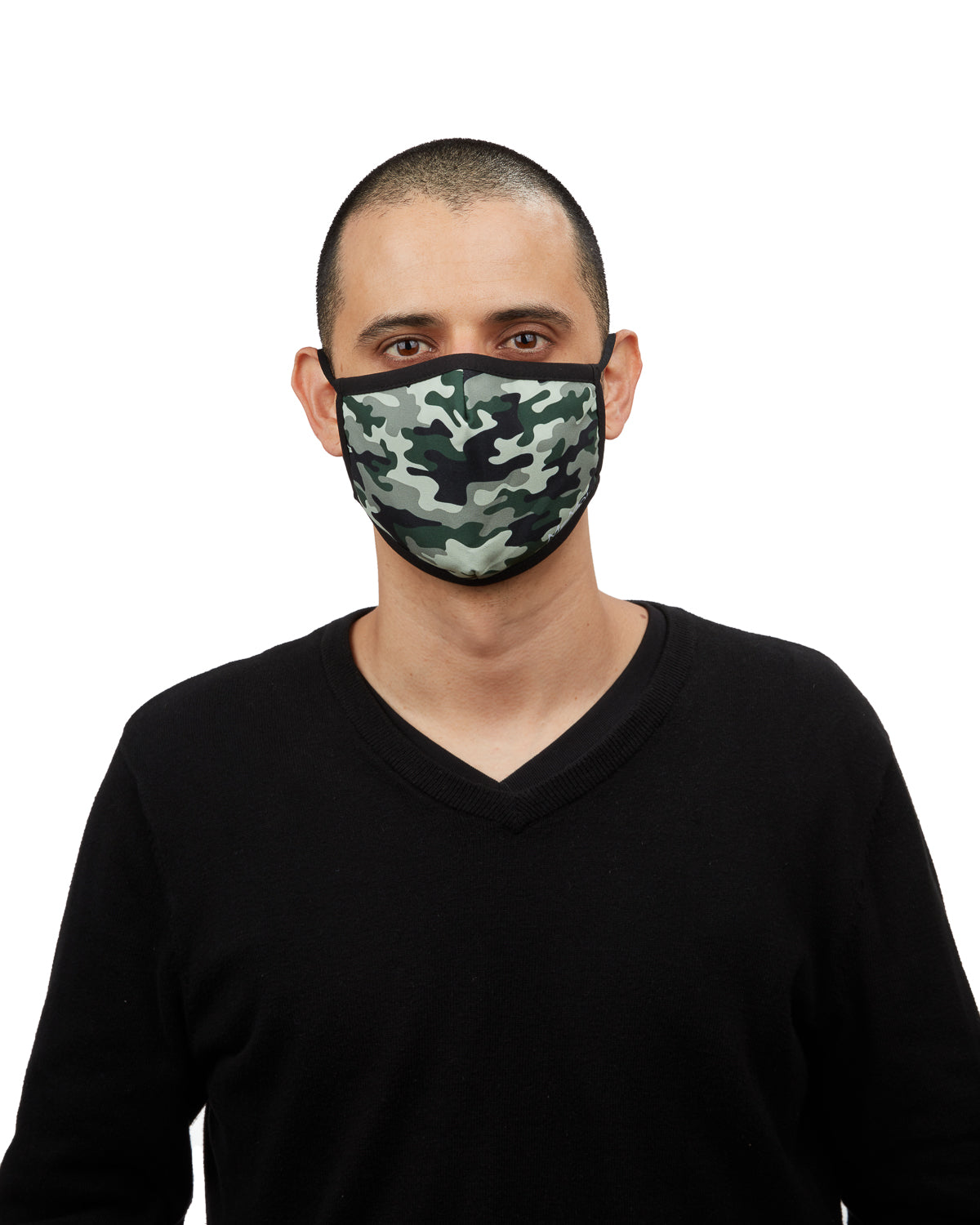 Camo Fashion Face Covering with 5-Layer Filter Inserts : Color: Green