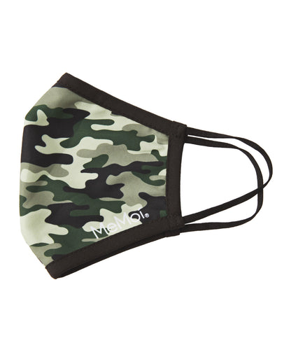 Camo Fashion Face Covering with 5-Layer Filter Inserts : Color: Green