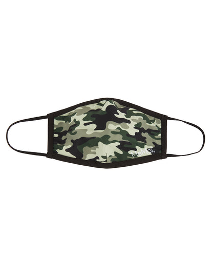 Camo Fashion Face Covering with 5-Layer Filter Inserts : Color: Green