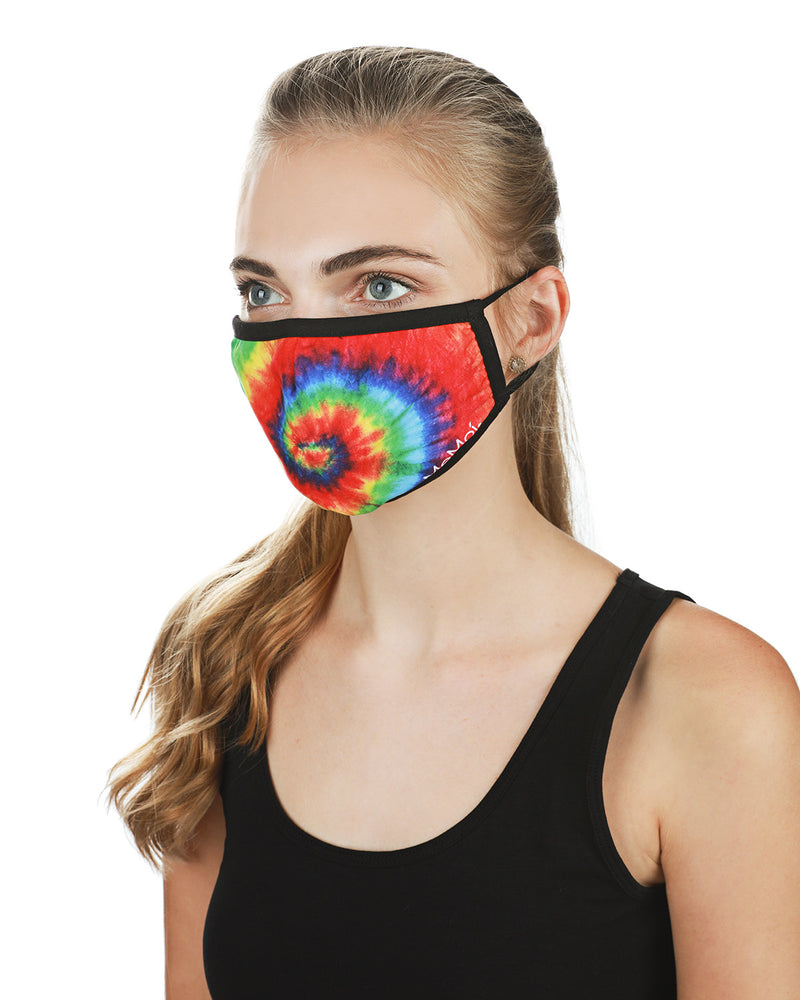MeMoi Tie Dye Fashion Face Covering with 5-Layer Filter Inserts