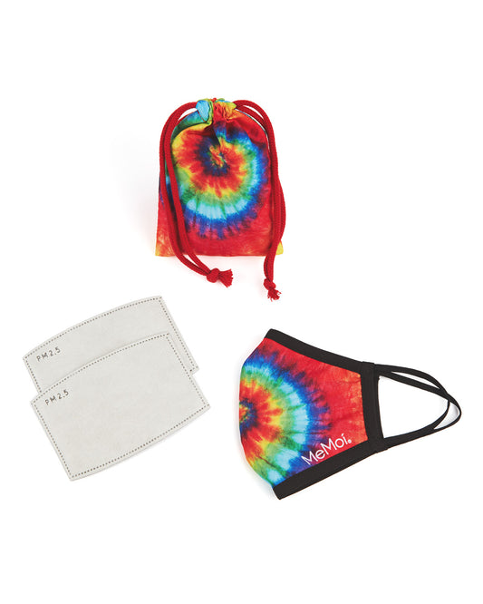 Tie Dye Fashion Face Covering with 5-Layer Filter Inserts : Color: Tie Dye Multi