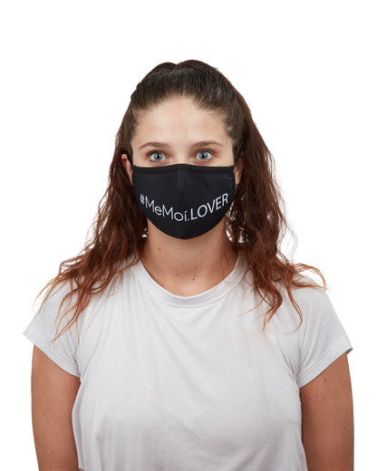 #MeMoiLover Fashion Face Mask with 5-Layer Filter Inserts : Color: Black