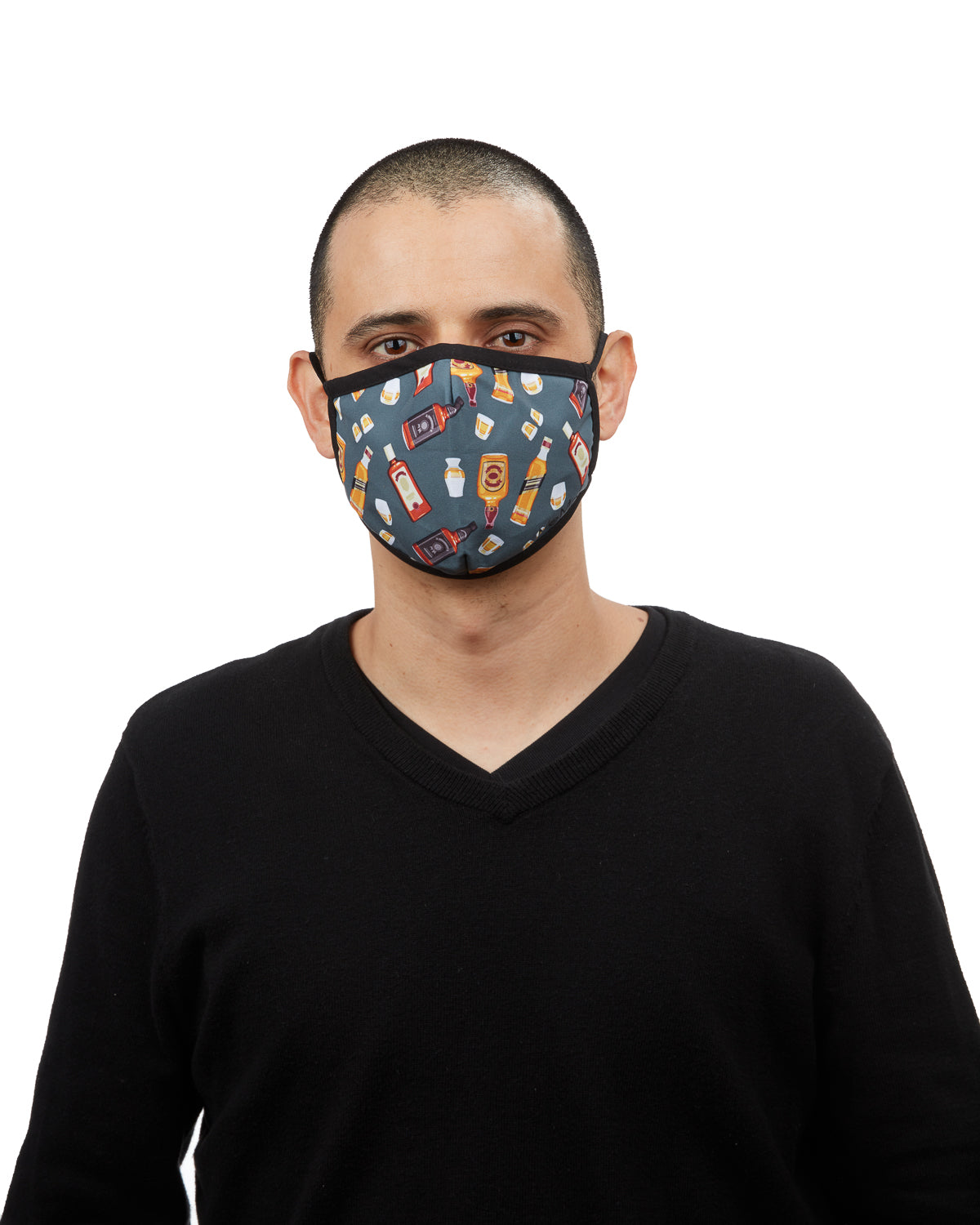 Whiskey Fashion Face Covering with 5-Layer Filter Inserts : Color: Dark Gray