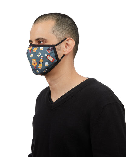 Whiskey Fashion Face Covering with 5-Layer Filter Inserts : Color: Dark Gray