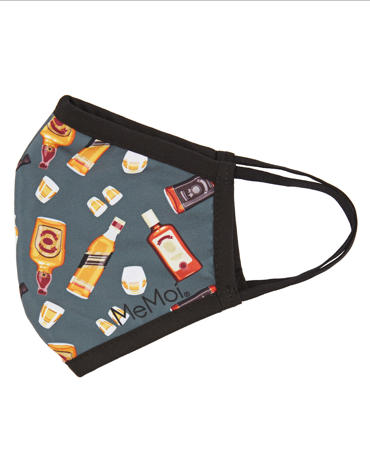 Whiskey Fashion Face Covering with 5-Layer Filter Inserts : Color: Dark Gray