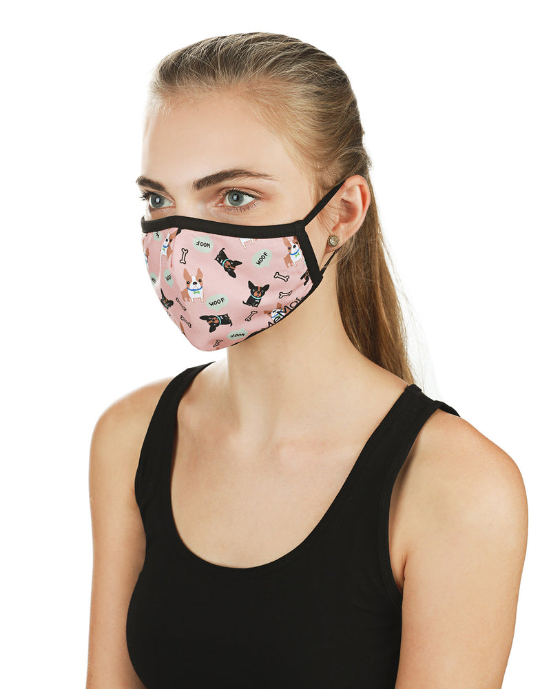 MeMoi Dog & Woof Fashion Face Covering with 5-Layer Filter Inserts