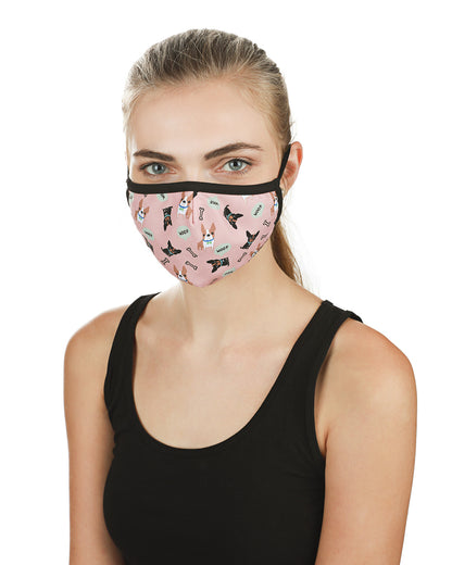 Dog & Woof Fashion Face Covering with 5-Layer Filter Inserts : Color: Mauve