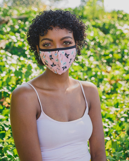 Dog & Woof Fashion Face Covering with 5-Layer Filter Inserts : Color: Mauve