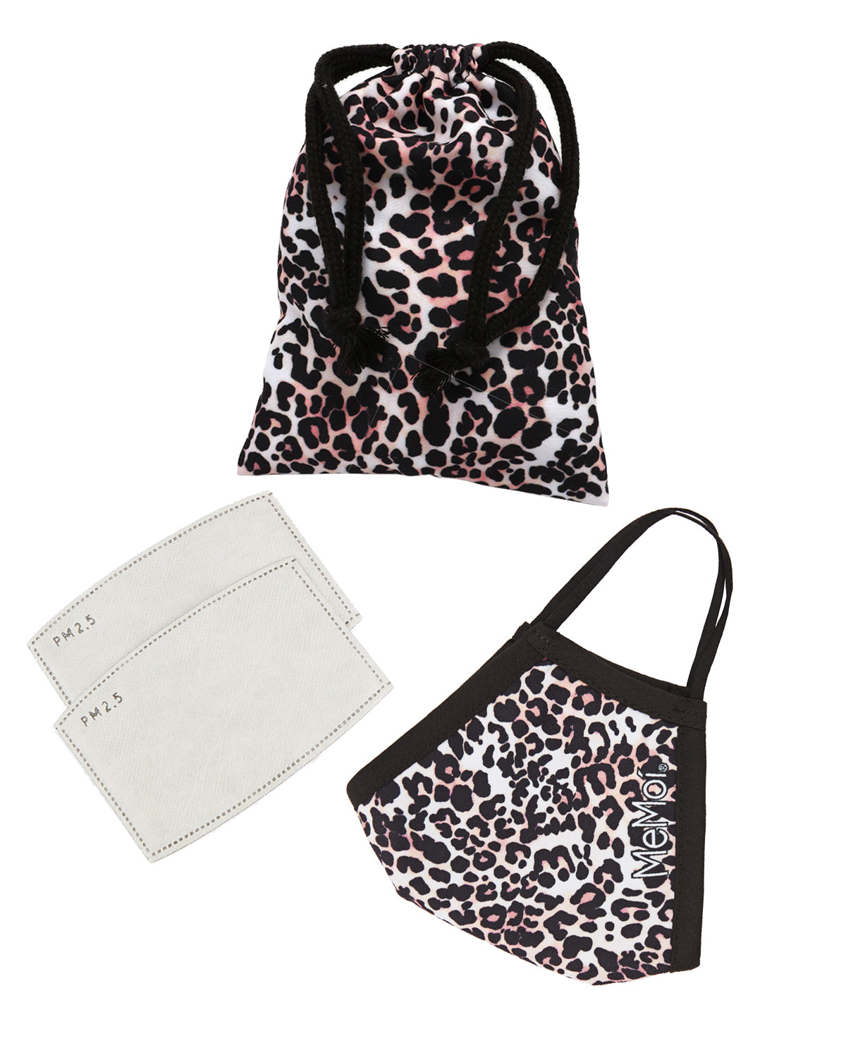 Leopard Print Fashion Face Covering with 5-Layer Filter Inserts : Color: Leopard