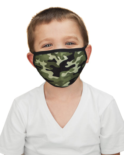 Camo Kids Fashion Face Covering with 5-Layer Filter Inserts : Color: Green
