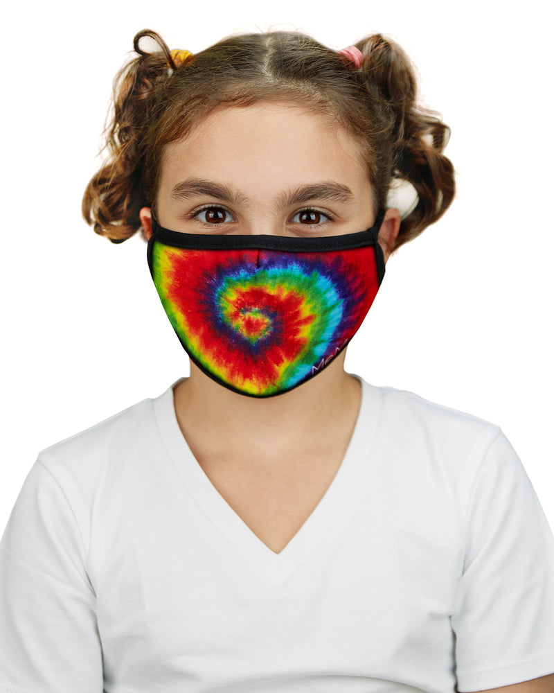MeMoi Tie Dye Kids Fashion Face Covering with 5-Layer Filter Inserts