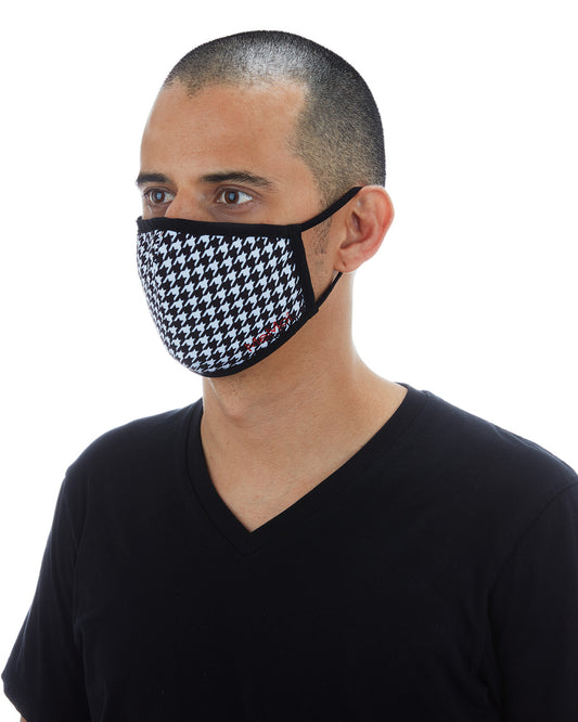 Houndstooth Unisex Face Covering : Color: Black