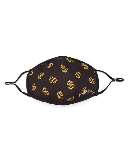 Dollar Signs Unisex Face Covering : Color: Black