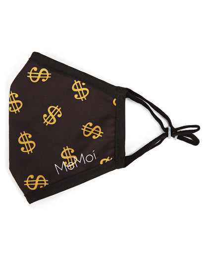 Dollar Signs Unisex Face Covering : Color: Black